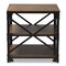 Baxton Studio Milo Antique Bronze Metal and Distressed Wood End Table 163-10751 - alternate 2